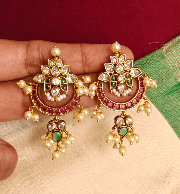 Leaf chandbali earring
