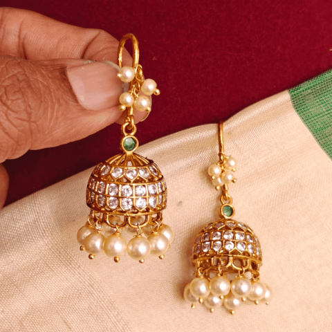 Taj mahal hook jumkha (green white)