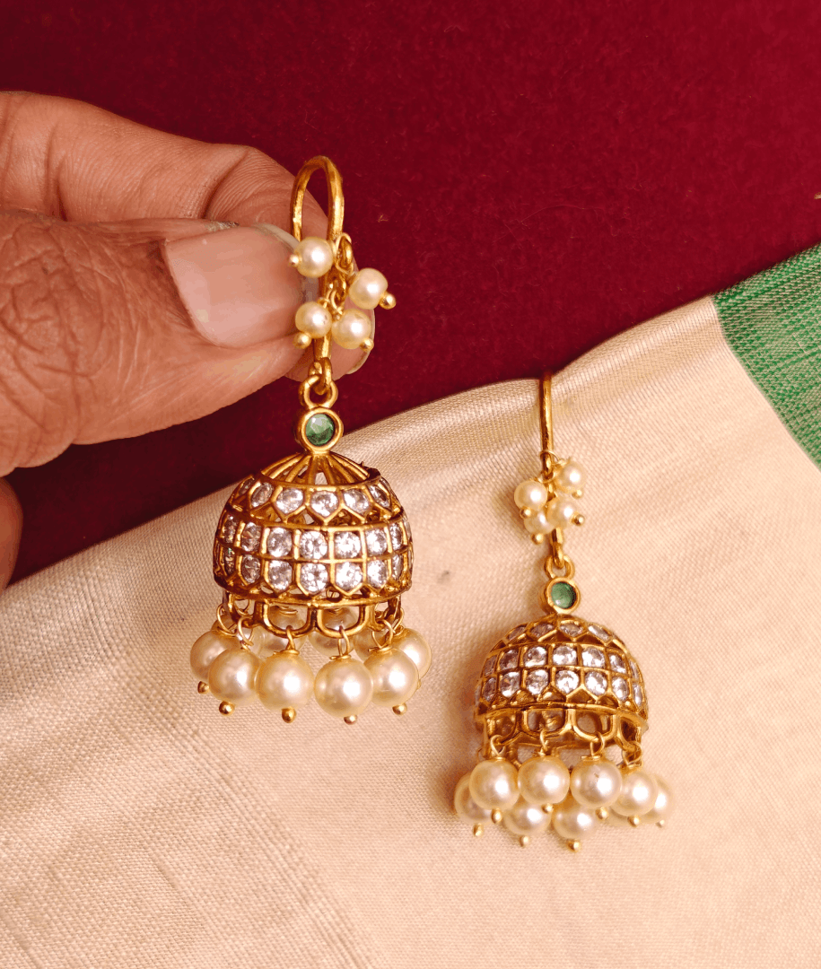 Taj mahal hook jumkha (green white) - Ha...