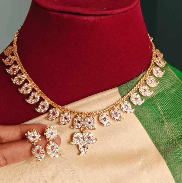Mango micropolish necklace (White ruby)