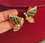 Butterfly kundan earrings (Green white)