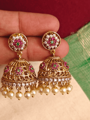 Traditional flower jhumkha