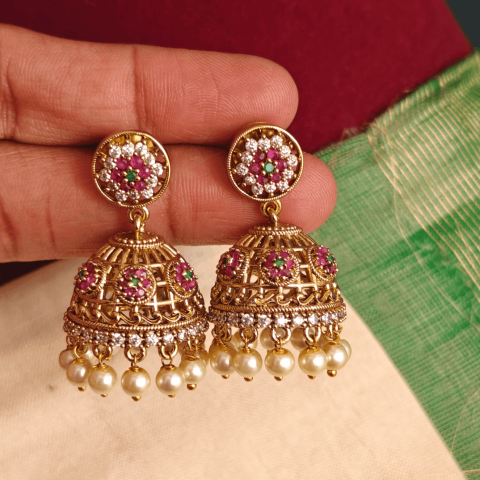 Traditional flower jhumkha