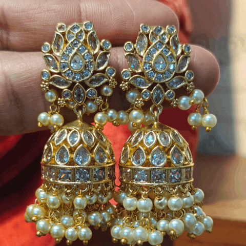 Lotus jhumkha (White)