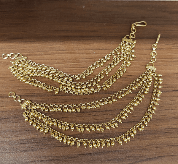 Gold ball ear chain