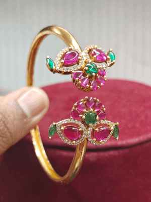 Floral leaf kada bangles
