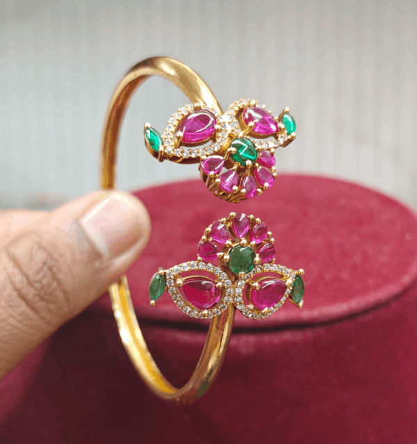 Floral leaf kada bangles