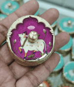 Pichwai kumkum box (Purple)