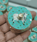 Pichwai kumkum box (Green)