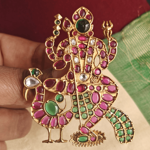 Muruga pendant (Green face)
