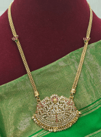 Gajalakshmi with double line lotus chain