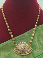 Butterfly impon pendant with lotus chain