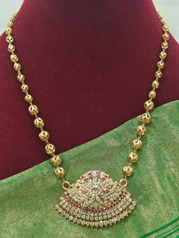 Butterfly impon pendant with lotus chain