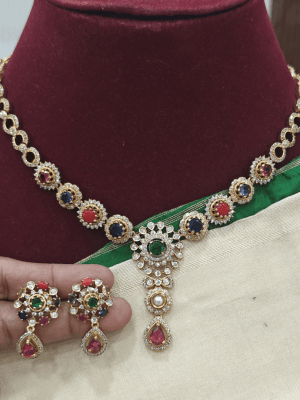 Vatta navratna necklace