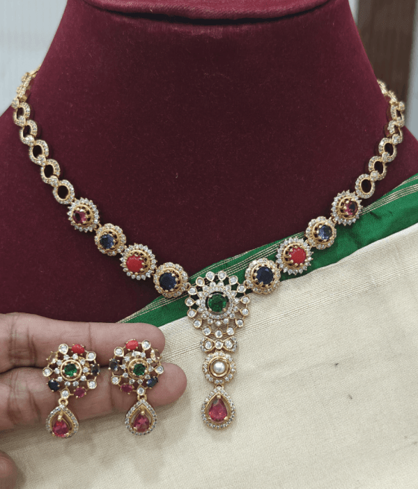 Vatta navratna necklace