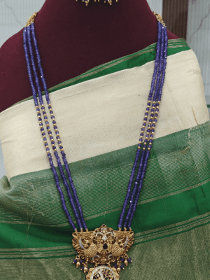 Peacock antique three line beaded antique haaram