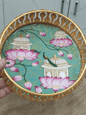 Lotus pichwai 6inch tray
