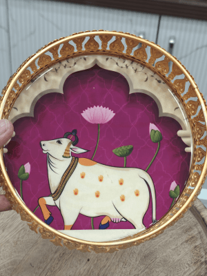Purple pichwai 6inch tray