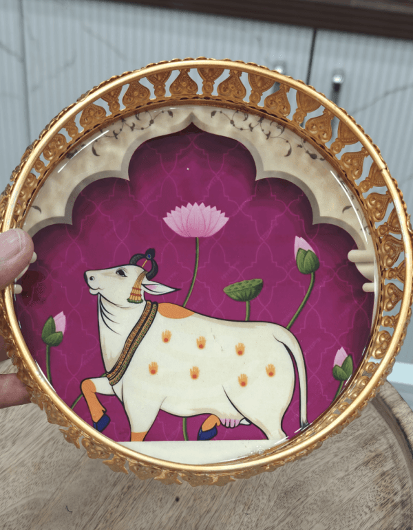Purple pichwai 6inch tray