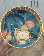 Blue pichwai 6inch tray
