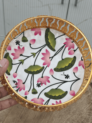 White pichwai 6inch tray