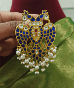 Blue gandaberunda pendant