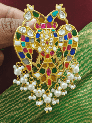 Navratna gandaberunda pendant