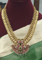 Double Peacock flower coin jadau haaram