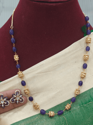 Purple beads set with earrings