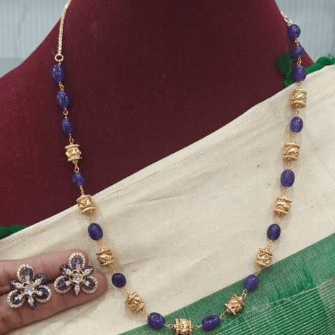 Purple beads set with earrings
