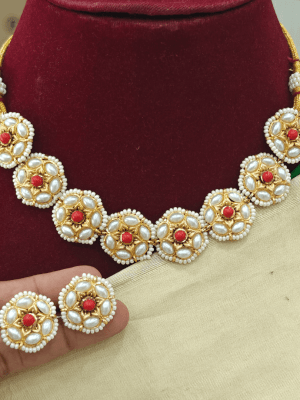Flower coral necklace set