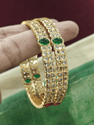 White stone micropolish bangles