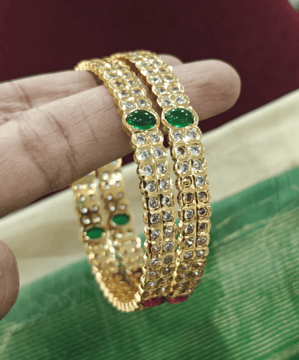 White stone micropolish bangles