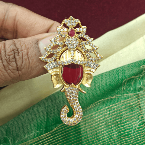 Red stone ganesha fusion pendant