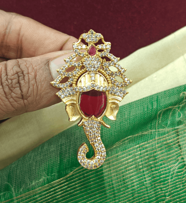Red stone ganesha fusion pendant