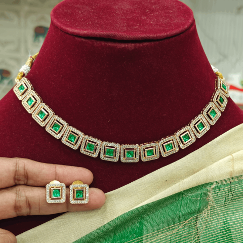 Antara rose gold necklace (Green)