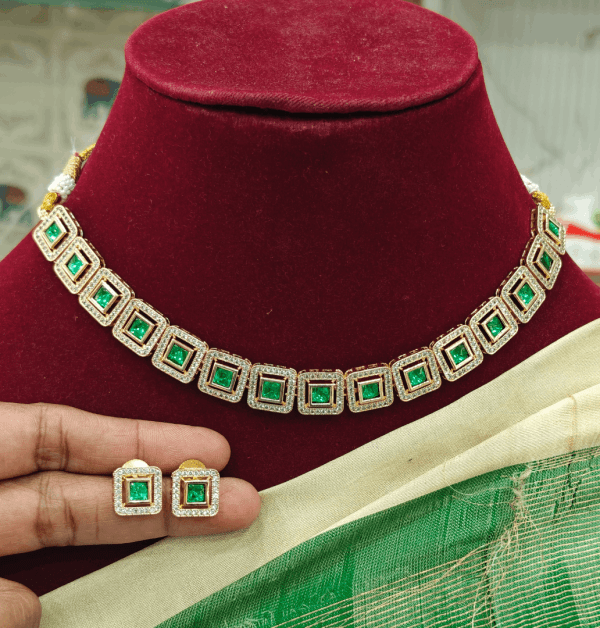 Antara rose gold necklace (Green)