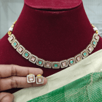 Antara rose gold necklace (Mint green pink)