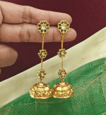 Preethi lightweight long kemp jhumkha (Green white)