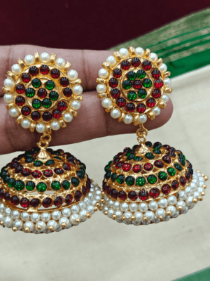 4 Line multicolor kemp jhumkha