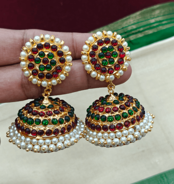 4 Line multicolor kemp jhumkha