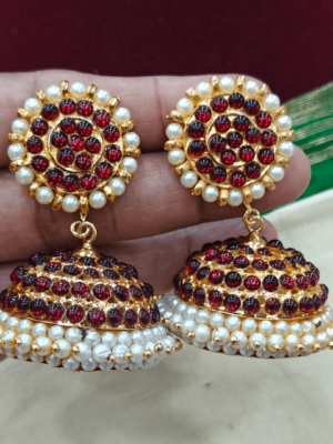 4 Line red kemp jhumkha (Big size)