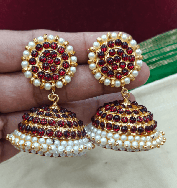 4 Line red kemp jhumkha (Big size)