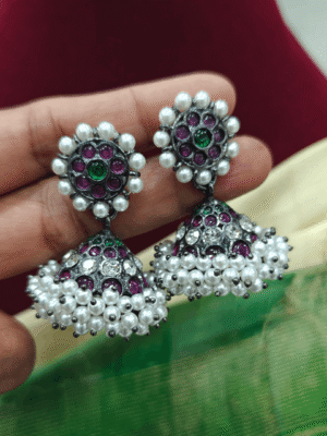 Nritya black polish jhumkha (Pre order)