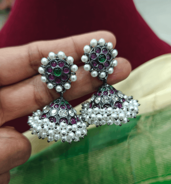 Nritya black polish jhumkha (Pre order)