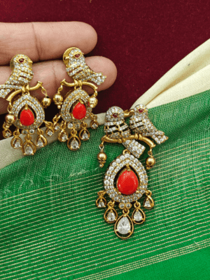 Bird coral pendant set