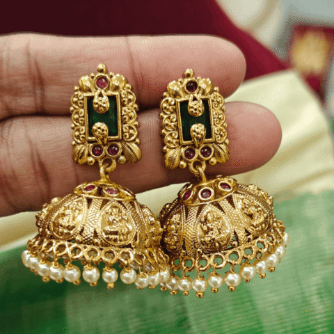 Ashtalakshmi jhumkha (Emerald)