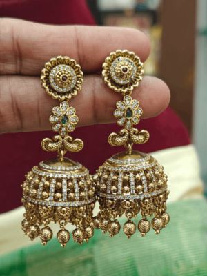 Peacock AD antique fusion jhumkha