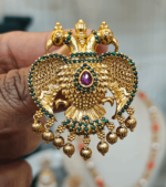 Green gandaberunda antique pendant