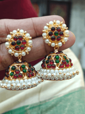 Paerl With Green,Red Stone Jimki